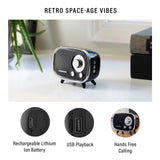 Crosley Rondo Bluetooth Speaker BLACK Portable Hands - Free Retro Space - Age - punk to funk heaven