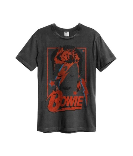 David Bowie - Aladdin Sane Amplified Vintage Charcoal T Shirt - punk to funk heaven