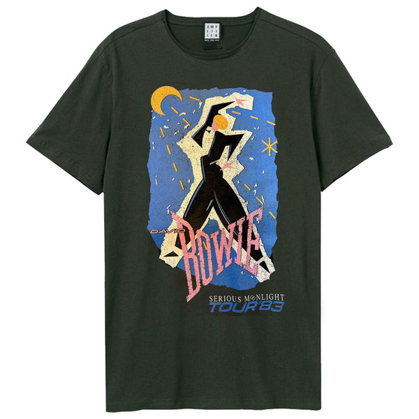 David Bowie - Serious Moonlight Amplified Vintage Charcoal T Shirt - punk to funk heaven