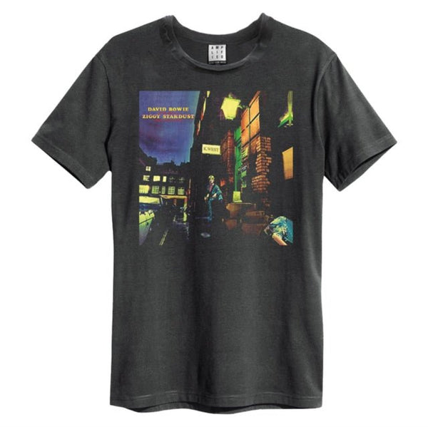 David Bowie - Ziggy Stardust Amplified Vintage Charcoal T Shirt - punk to funk heaven