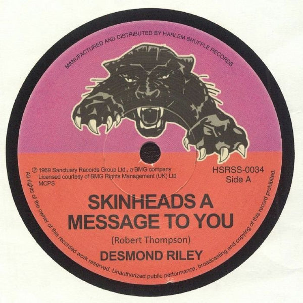Desmond RILEY Skinheads A Message To You Harlem Shuffle Format: 7" - punk to funk heaven