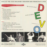 DEVO Live At The Old Waldorf San Francisco 1978 (LP) Explosive Eardrums Italy - punk to funk heaven