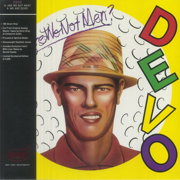DEVO Q: Are We Not Men A: We Are Devo! (Rhino High Fidelity Edition) (limited numbered gatefold 180 gram vinyl LP + insert with obi - strip) Rhino - punk to funk heaven