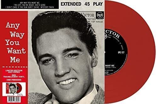 ELVIS PRESLEY ANY WAY YOU WANT ME (TRANSPARENT RED VINYL) VINYL 7" - punk to funk heaven