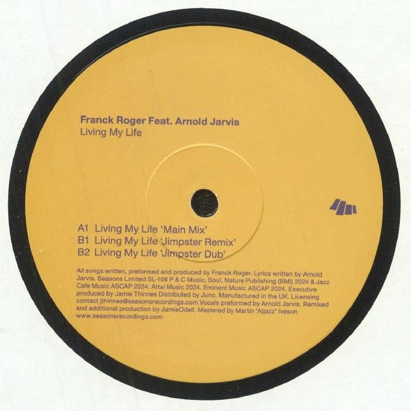 Franck ROGER feat ARNOLD JARVIS Living My Life (inc Jimpster mixes) (12") Seasons Limited US - punk to funk heaven
