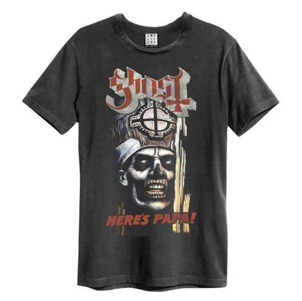 Ghost Here's Papa Amplified Vintage Charcoal T Shirt - punk to funk heaven