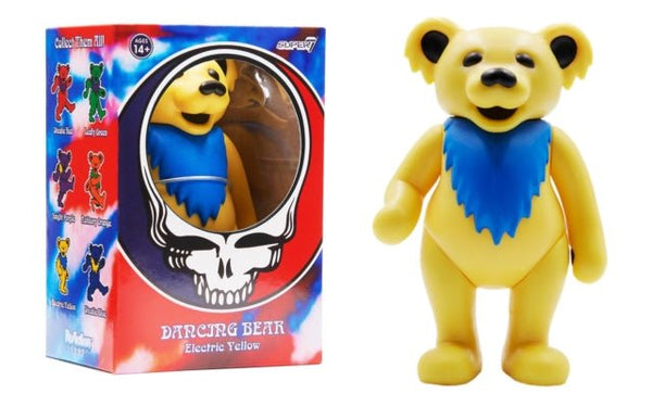 Grateful Dead - Dancing Bear (Electric Yellow) Reaction Figure super 7 - punk to funk heaven