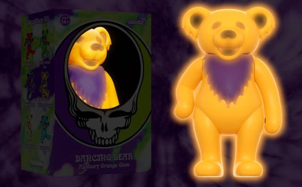 Grateful Dead - Dancing Bear Glow (Ashbury Orange) Reaction Figure super 7 - punk to funk heaven