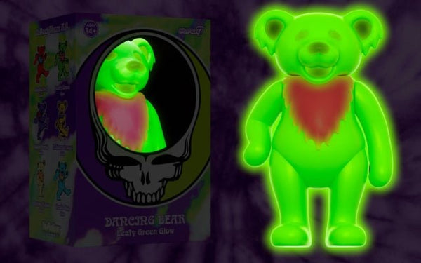 Grateful Dead - Dancing Bear Glow (Leafy Green) Reaction Figure super 7 - punk to funk heaven