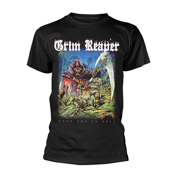 GRIM REAPER ROCK YOU TO HELL T - SHIRT - punk to funk heaven