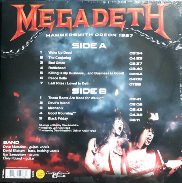 Hammersmith Odeon 1987 Artist MEGADETH Format:LP Label:CULT LEGENDS - punk to funk heaven