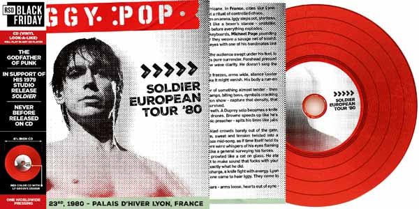 IGGY POP SOLDIER EUROPEAN TOUR '80 (VINYL REPLICA RED CD) (BLACK FRIDAY) Compact Disc - punk to funk heaven
