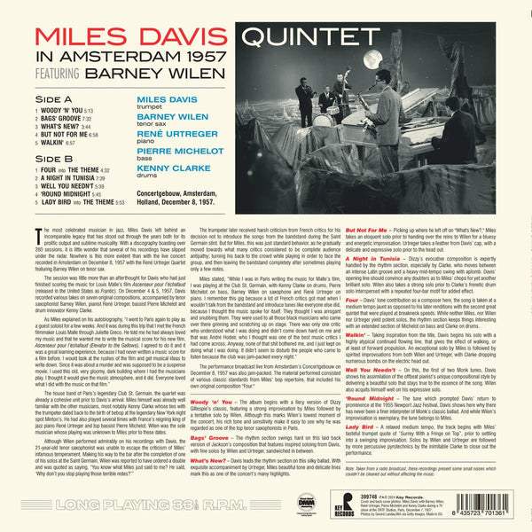 In Amsterdam 1957 Artist Miles Davis Format:Vinyl / 12" Album Label:Key Records - punk to funk heaven