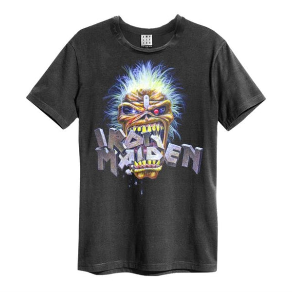 Iron Maiden - Maiden Chomp Amplified Vintage Charcoal T Shirt - punk to funk heaven