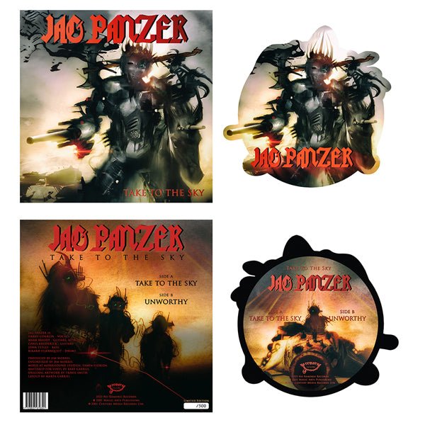 JAG PANZER TAKE TO THE SKY (SHAPED PIC DISC) VINYL 12" PICTURE DISC - punk to funk heaven