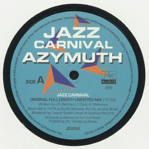 Jazz Carnival (Original Full Length Unedited Mix) (Rsd 2024) 12" VINYL - punk to funk heaven