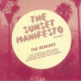 Joel SARAKULA / KIMCHII / GOODVIBES SOUND The Sunset Manifesto Volume 2: The Remixes (cream marbled vinyl 7") Too Slow To Disco - punk to funk heaven
