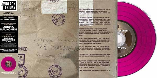 JORMA KAUKONEN WABASH AVENUE (VINYL REPLICA PURPLE CD) (BLACK FRIDAY) Compact Disc - punk to funk heaven