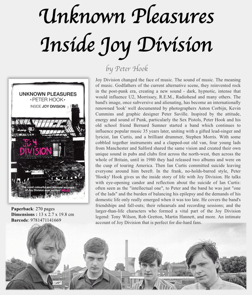 (Joy Division) Unknown Pleasures PETER HOOK PAPERBACK BOOK - punk to funk heaven
