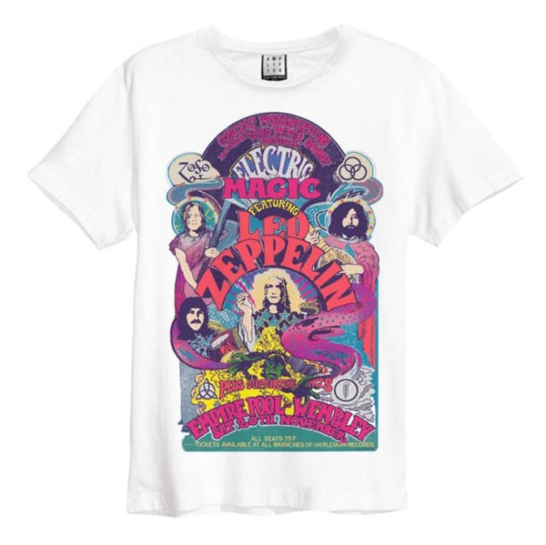Led Zeppelin Electric Magic Amplified Vintage White T Shirt - punk to funk heaven