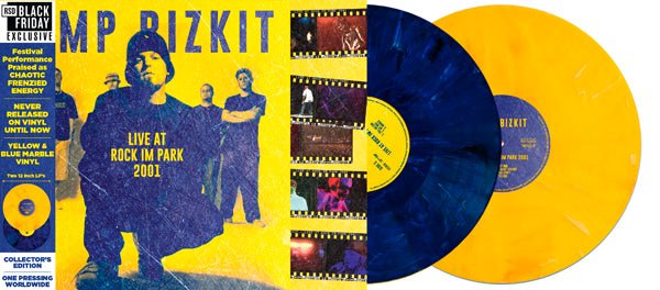 LIMP BIZKIT ROCK IN THE PARK 2001 (LTD.MARBLE BLUE&YELLOW VINYL) VINYL DOUBLE ALBUM - punk to funk heaven