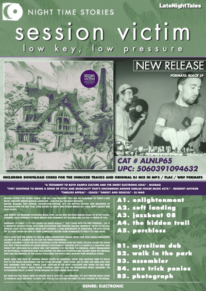 low key. low pressure Artist SESSION VICTIM Format:LP Label:NIGHT TIME STORIES - punk to funk heaven