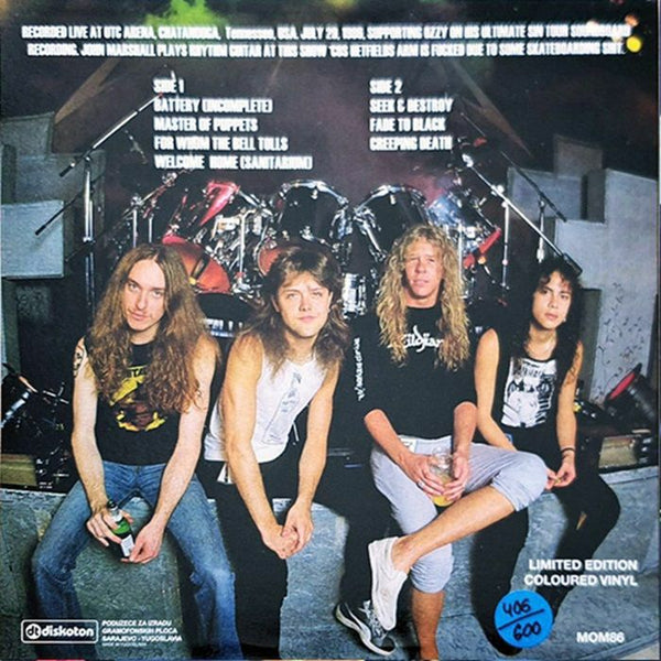 METALLICA Masters Of Metal: Live At Chattanooga Tennessee 1986 Diskoton Format: limited red vinyl LP - punk to funk heaven