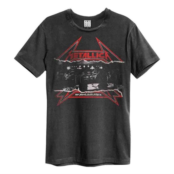 Metallica - Young Metal Attack Amplified Vintage Charcoal T Shirt - punk to funk heaven