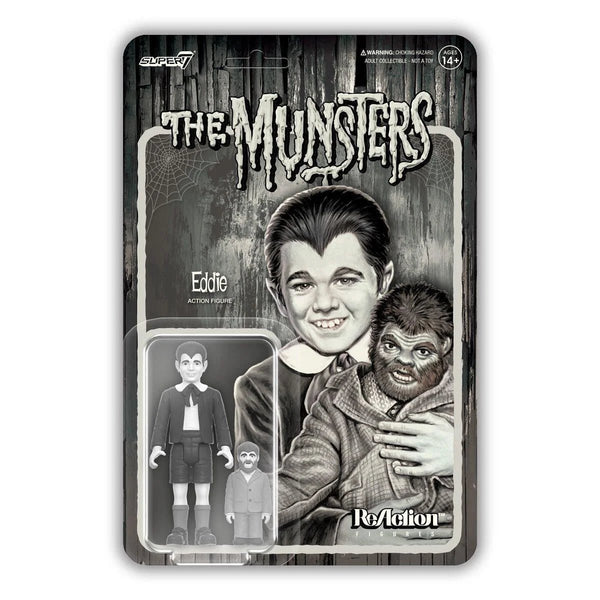 Munsters Reaction Figures Wave 3 - Eddie Munster (Grayscale) super 7 - punk to funk heaven