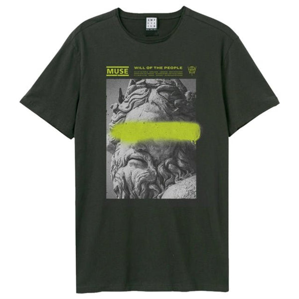 Muse Graffiti Amplified Vintage Charcoal T Shirt - punk to funk heaven