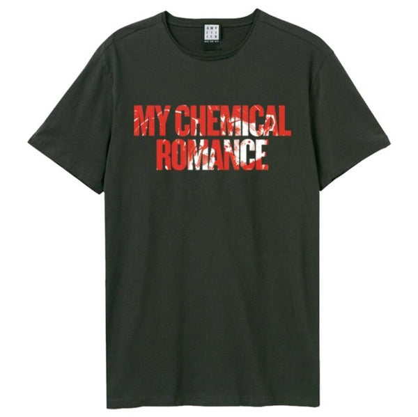 My Chemical Romance Blood Splatter Logo Amplified Vintage Charcoal T Shirt - punk to funk heaven
