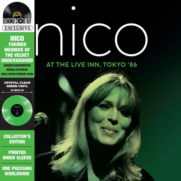 NICO AT THE LIVE INN, TOKYO '86 (CRYSTAL CLEAR GREEN VINYL) (RSD 2024) VINYL LP - punk to funk heaven
