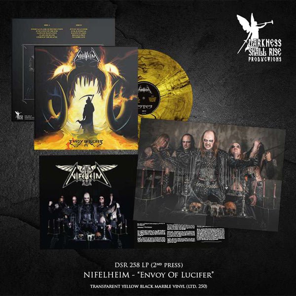 NIFELHEIM ENVOY OF LUCIFER (TRANSPARENT YELLOW BLACK MARBLE VINYL) Vinyl LP - punk to funk heaven