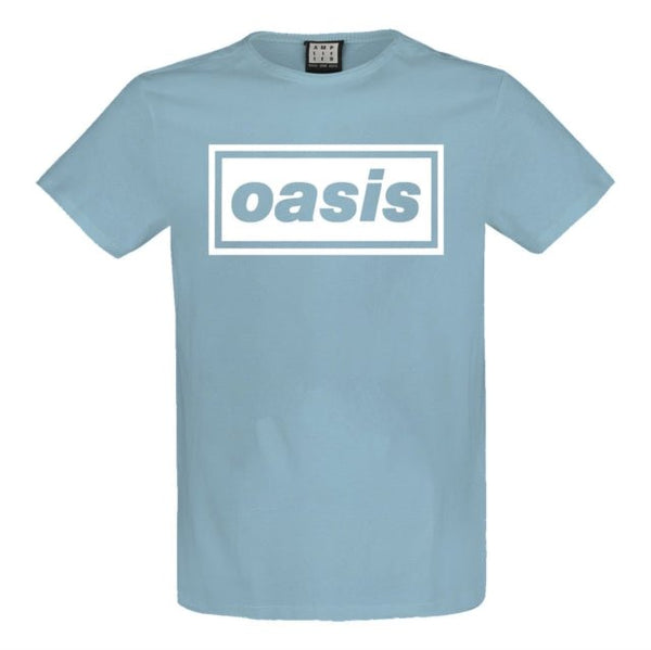Oasis Logo Amplified Vintage Blue Large T Shirt - punk to funk heaven