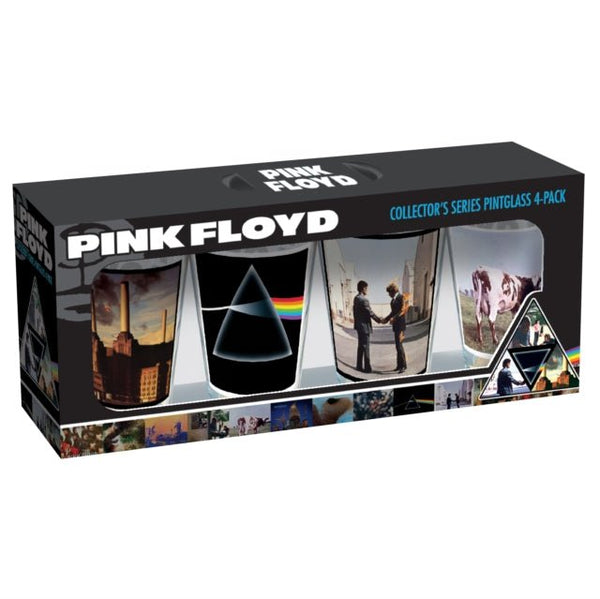 Pink Floyd Album Covers 16 Oz 4 Pack Pint Glasses - punk to funk heaven