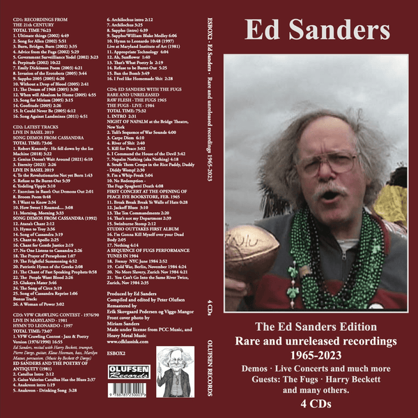 Rare and Unreleased Recordings 1965 - 2023 Artist Ed Sanders &amp; the Fugs Format:CD / Box Set Label:Olufsen Records - punk to funk heaven