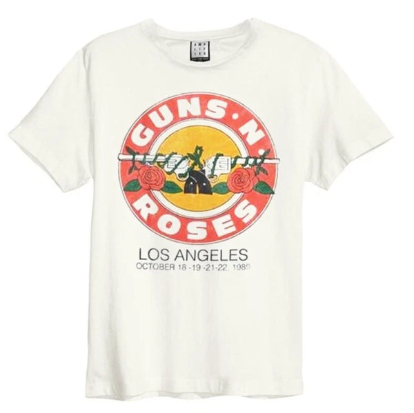 Guns 'N' Roses - Vintage Bullet Amplified Vintage White Large T Shirt