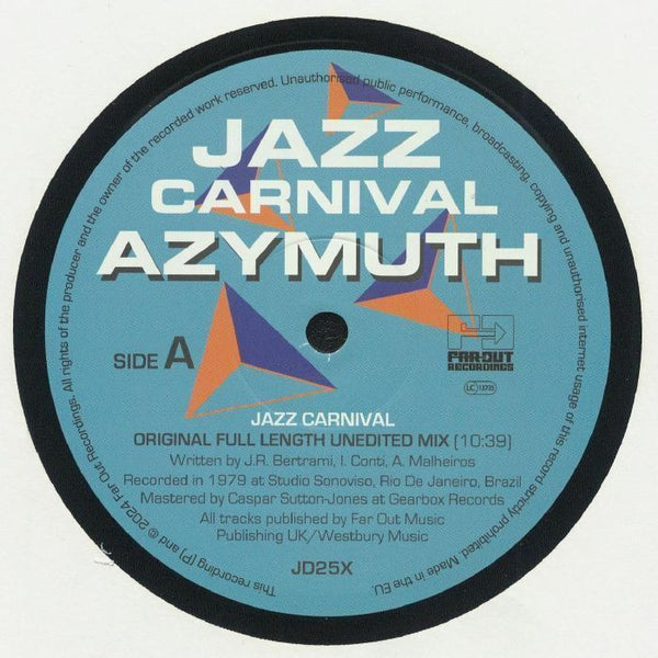 Jazz Carnival (Original Full Length Unedited Mix) (Rsd 2024) 12" VINYL