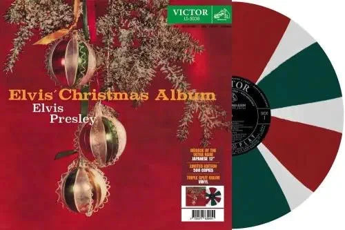 ELVIS PRESLEY ELVIS' CHRISTMAS ALBUM (JAPAN) (RED/WHITE/GREEN VINYL) Vinyl LP