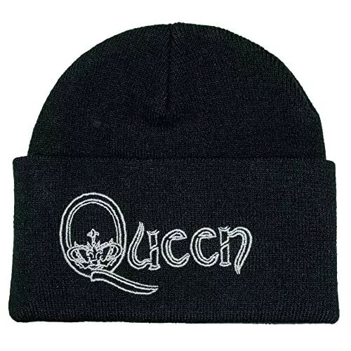 Queen - Silver Lurex Crown Q Beanie HAT  AMPLIFIED CLOTHING