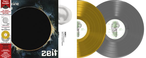 TANGERINE DREAM ZEIT (GOLD/SILVER VINYL) VINYL DOUBLE ALBUM - punk to funk heaven