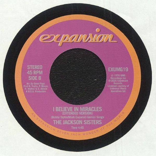 The JACKSON SISTERS I Believe In Miracles (7") Expansion - punk to funk heaven