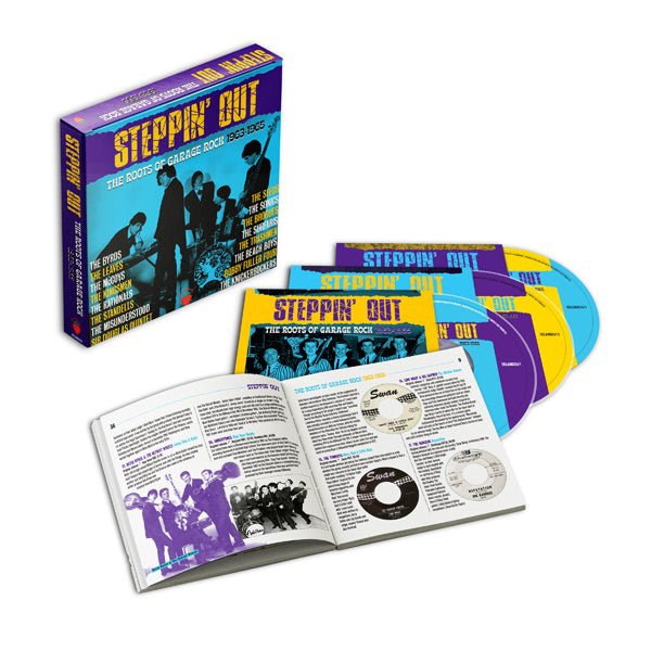 VARIOUS ARTISTS STEPPIN' OUT - THE ROOTS OF GARAGE ROCK 1963 - 1965 (3CD CLAMSHELL BOX) Compact Disc - 3 CD Box Set - punk to funk heaven