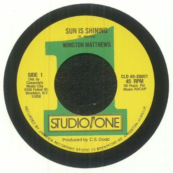 Winston MATTHEWS / THE PURPLEITES Sun Is Shining Studio 1 Jamaica Format: limited 7" - punk to funk heaven