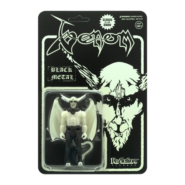 Venom Reaction Figure - Black Metal (Glow In The Dark)  super 7