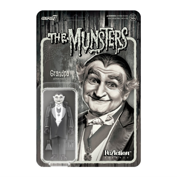 Munsters Reaction Figures Wave 2 - Grandpa (Grayscale) super 7