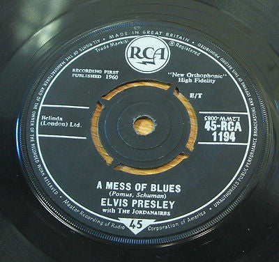 elvis presley a mess of blues original 1960 uk issue vinyl 45