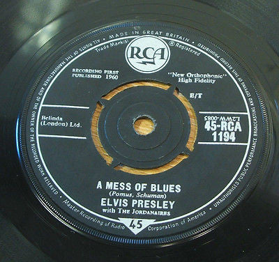 elvis presley a mess of blues original 1960 uk issue vinyl 45 – punk to  funk heaven