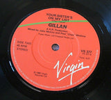 gillan  trouble  1981  uk virgin label vinyl 7" single vs 377    nwobhm  ex+