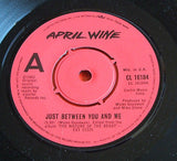 april wine just between you & me 1981 uk vinyl 7" single + poster